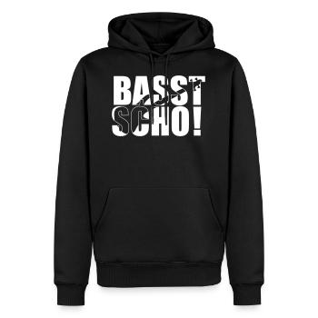 Bass Player Gift BASST SCHO BASS PLAYER Bassist - Männer Premium Bio Hoodie - Schwarz - Vorne - Nico (187cm)