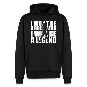 JE NE SERAI PAS UNE ÉTOILE DE ROCK JE VEUX ÊTRE UN CADEAU DE LÉGENDE - Sweat à capuche Premium bio Homme - noir - Devant - Nico (187cm)