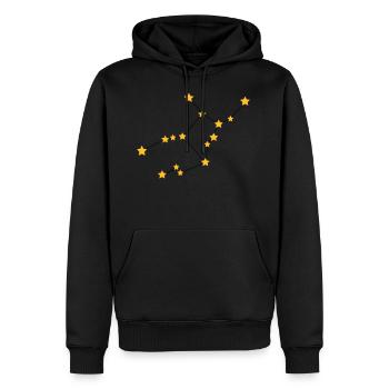 Constellation du zodiaque signe Vierge - Sweat à capuche Premium bio Homme - noir - Devant - Nico (187cm)