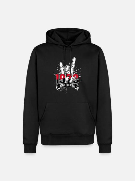 Born To Rock 1973 - Men’s Premium Organic Hoodie - black
