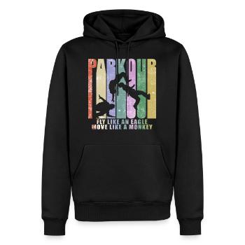 Parkour Freerunner - Männer Premium Bio Hoodie - Schwarz - Vorne - Nico (187cm)
