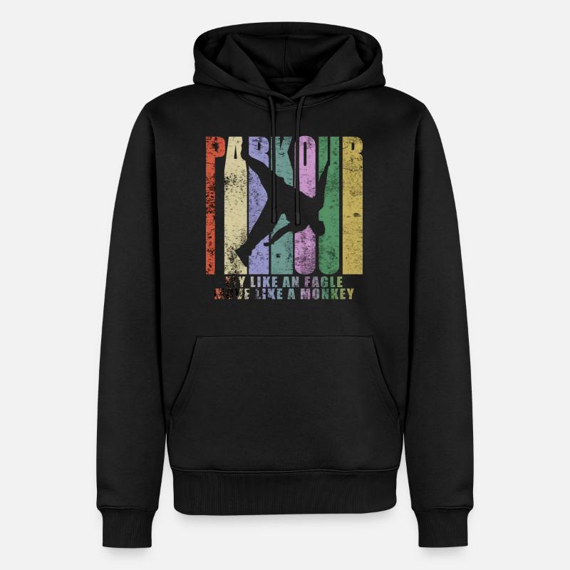 Parkour Freerunner Traceur Le Parcour - Sweat à capuche Premium bio Homme - noir