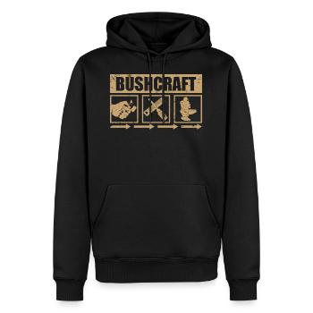 Bushcraft Survival Outdoor - Sweat à capuche Premium bio Homme - noir - Devant - Nico (187cm)