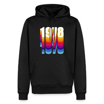 1978 année de naissance - Sweat à capuche Premium bio Homme - noir - Devant - Nico (187cm)