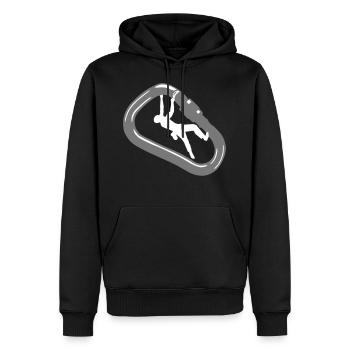 Climber and Carabiner - Sweat à capuche Premium bio Homme - noir - Devant - Nico (187cm)