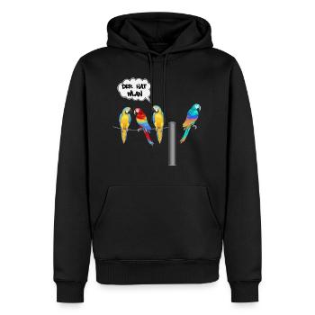 wlan unter Papageien - Männer Premium Bio Hoodie - Schwarz - Vorne - Nico (187cm)