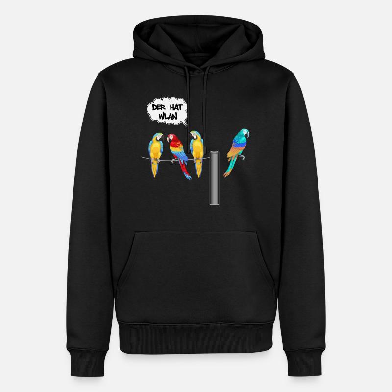 wlan unter Papageien - Sweat à capuche Premium bio Homme - noir