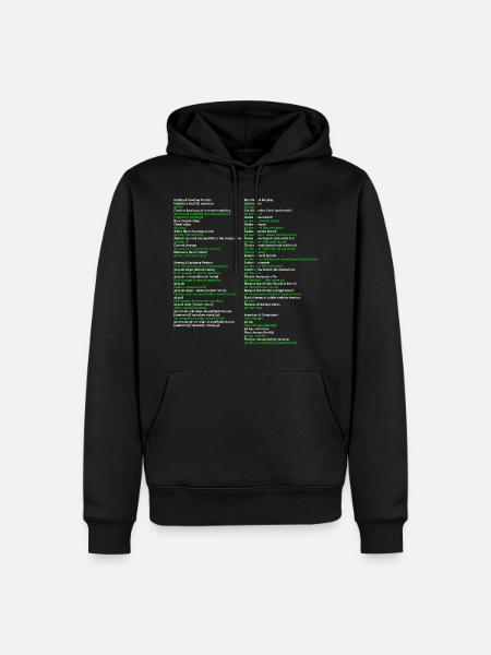 Git Befehle Commands Informatiker Student Informat - Männer Premium Bio Hoodie - Schwarz