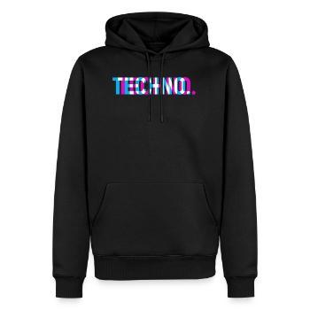 Techno - Men’s Premium Organic Hoodie - black - Front - Nico (187cm)