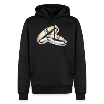 Hochzeit Ehe Junggesellenabend Ringe Verlobung - Männer Premium Bio Hoodie - Schwarz - Vorne - Nico (187cm)