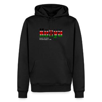 Kenia - Männer Premium Bio Hoodie - Schwarz - Vorne - Nico (187cm)