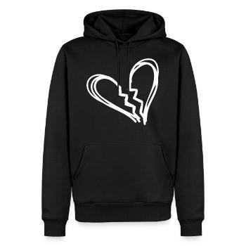 Gebrochenes Herz - Männer Premium Bio Hoodie - Schwarz - Vorne - Nico (187cm)