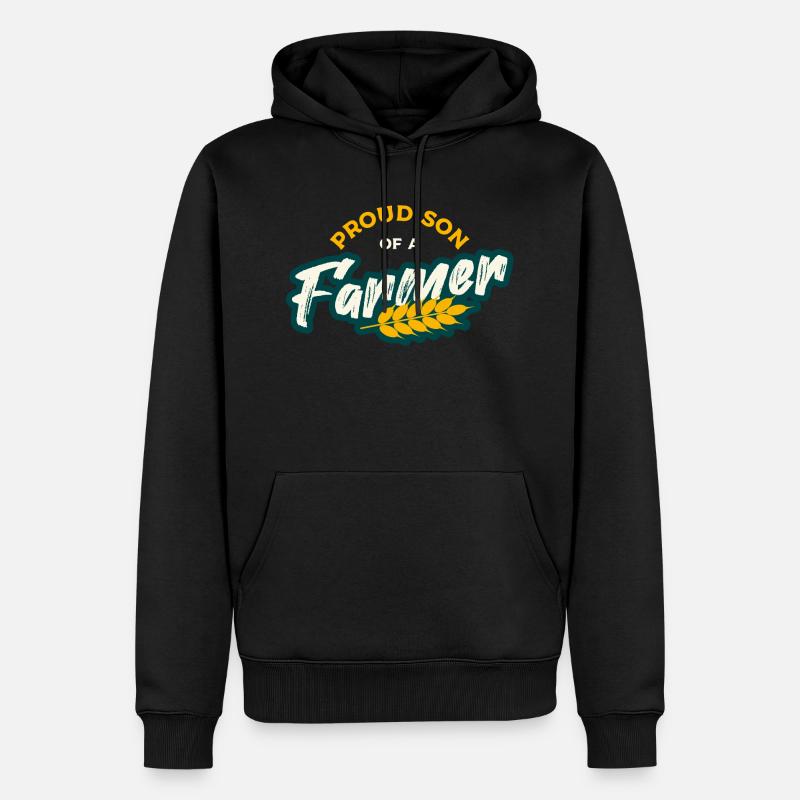 Stolzer Sohn Bauer - Männer Premium Bio Hoodie - Schwarz