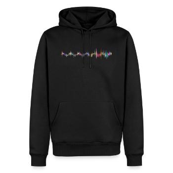 Sound Waves - Men’s Premium Organic Hoodie - black - Front - Nico (187cm)