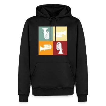 Tuba - Männer Premium Bio Hoodie - Schwarz - Vorne - Nico (187cm)
