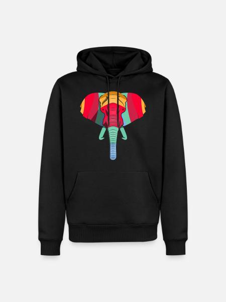 Colourful Elephant - Men’s Premium Organic Hoodie - black