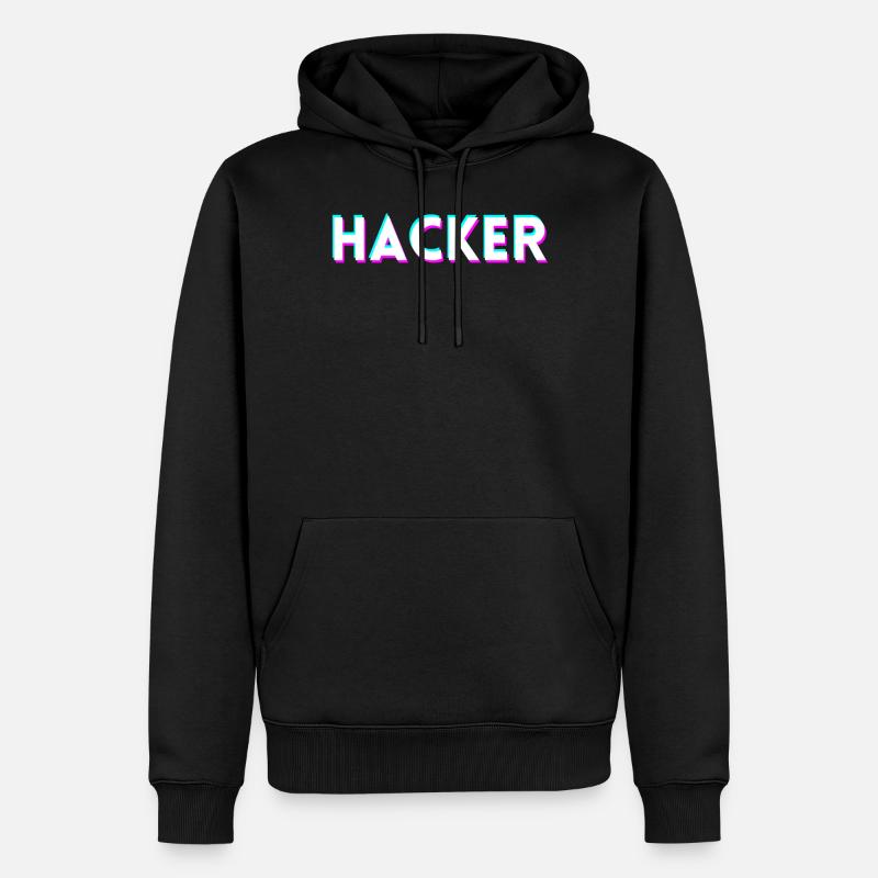 hacker. cadeau - Sweat à capuche Premium bio Homme - noir