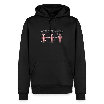 Sommeliers Yoga Wein Asanas für Weinliebhaber - Männer Premium Bio Hoodie - Schwarz - Vorne - Nico (187cm)