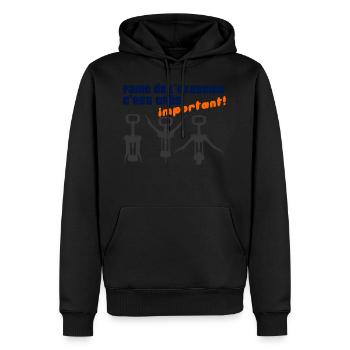 Faire de l'exercice c'est très important - Sweat à capuche Premium bio Homme - noir - Devant - Nico (187cm)