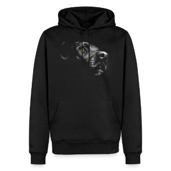 Labrador - Sweat à capuche Premium bio Homme - noir - Devant - Nico (187cm)