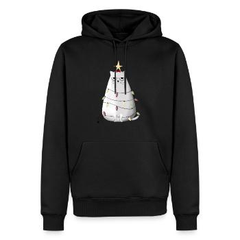 Grumpy christmas cat - Men’s Premium Organic Hoodie - black - Front - Nico (187cm)