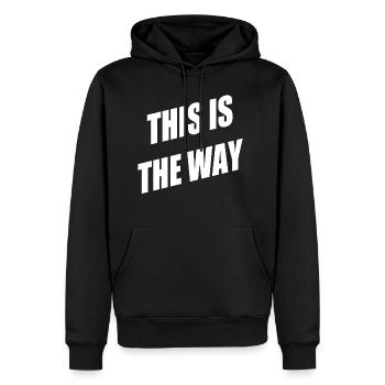 Ceci est le chemin - Sweat à capuche Premium bio Homme - noir - Devant - Nico (187cm)