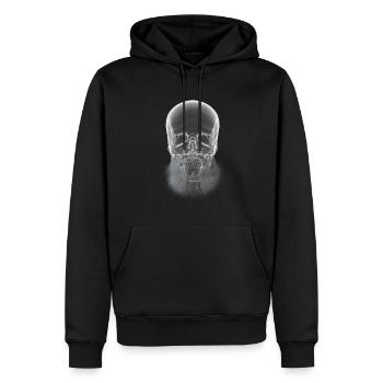 Roentgen crâne barbu - Sweat à capuche Premium bio Homme - noir - Devant - Nico (187cm)
