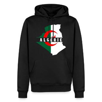 Algeria - Men’s Premium Organic Hoodie - black - Front - Nico (187cm)