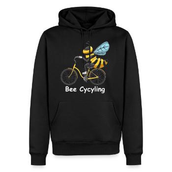 Abeille Abeille cycliste Abeille cycliste abeille miel - Sweat à capuche Premium bio Homme - noir - Devant - Nico (187cm)