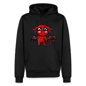 Diablotine Kawaii ! - Sweat à capuche Premium bio Homme - noir - Devant - Nico (187cm)