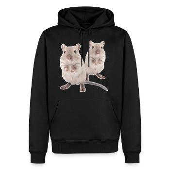 Rennmaus Gerbils Souris de course du désert - Sweat à capuche Premium bio Homme - noir - Devant - Nico (187cm)