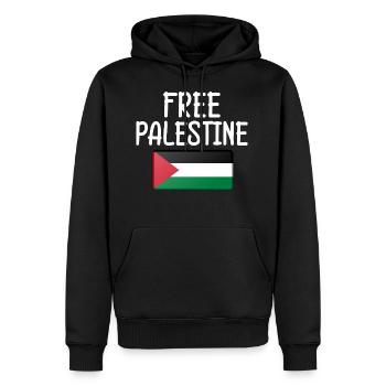 Libera Gaza Palestina Palestina Libertà - Felpa con cappuccio ecologica premium da uomo - nero - Fronte - Nico (187cm)