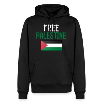 Libertà per la Palestina Palestina - Felpa con cappuccio ecologica premium da uomo - nero - Fronte - Nico (187cm)