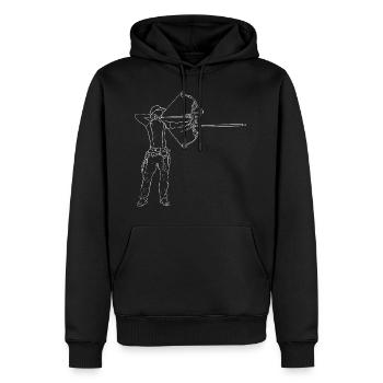 Bogenschütze - Männer Premium Bio Hoodie - Schwarz - Vorne - Nico (187cm)