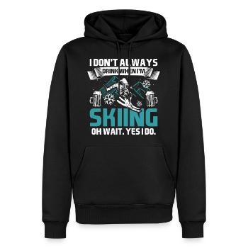 Skis d’apres - Sweat à capuche Premium bio Homme - noir - Devant - Nico (187cm)