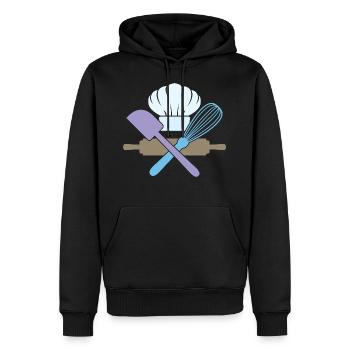 Back- & Gebäckliebhaber, Backwerkzeuge & Utensilien - Männer Premium Bio Hoodie - Schwarz - Vorne - Nico (187cm)