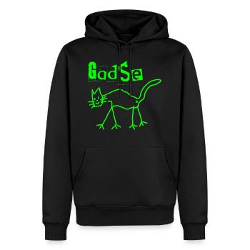 Gadse - die komische Katze - Männer Premium Bio Hoodie - Schwarz - Vorne - Nico (187cm)