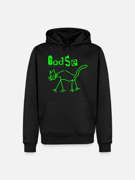 Gadse - die komische Katze - Männer Premium Bio Hoodie - Schwarz