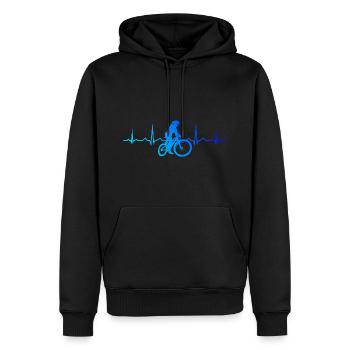 VTT Hommes Femmes Cyclisme VTT - Sweat à capuche Premium bio Homme - noir - Devant - Nico (187cm)