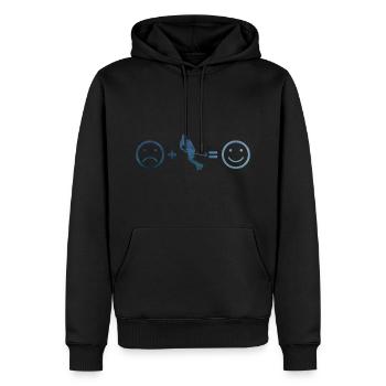 Unihockeyspielen Floorball Unihockey Innebandy - Männer Premium Bio Hoodie - Schwarz - Vorne - Nico (187cm)