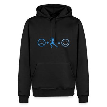 Course de fond Femmes Fitness Running - Sweat à capuche Premium bio Homme - noir - Devant - Nico (187cm)