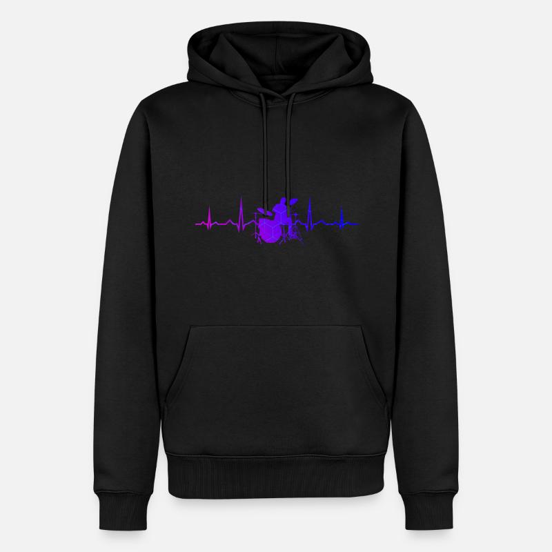 Batterie Batteur Hommes Batteur - Sweat à capuche Premium bio Homme - noir