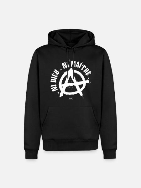 Weder Gott noch Meister - Männer Premium Bio Hoodie - Schwarz