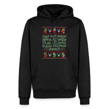 Glühwein - bayerisch - Männer Premium Bio Hoodie - Schwarz - Vorne - Nico (187cm)