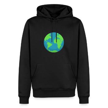 Planet Earth Minimalist – Style Travel & Éco - Sweat à capuche Premium bio Homme - noir - Devant - Nico (187cm)