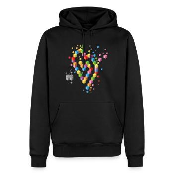 Geek Heart - Men’s Premium Organic Hoodie - black - Front - Nico (187cm)