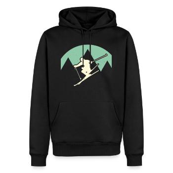 Skifahrer - Männer Premium Bio Hoodie - Schwarz - Vorne - Nico (187cm)
