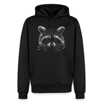 Racoon - Men’s Premium Organic Hoodie - black - Front - Nico (187cm)