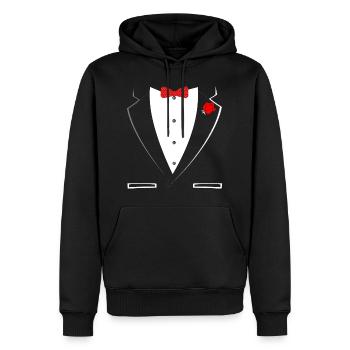 Smoking pour homme - Sweat à capuche Premium bio Homme - noir - Devant - Nico (187cm)