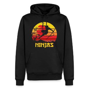 Ninja Warrior Ninjas Vintage - Männer Premium Bio Hoodie - Schwarz - Vorne - Nico (187cm)